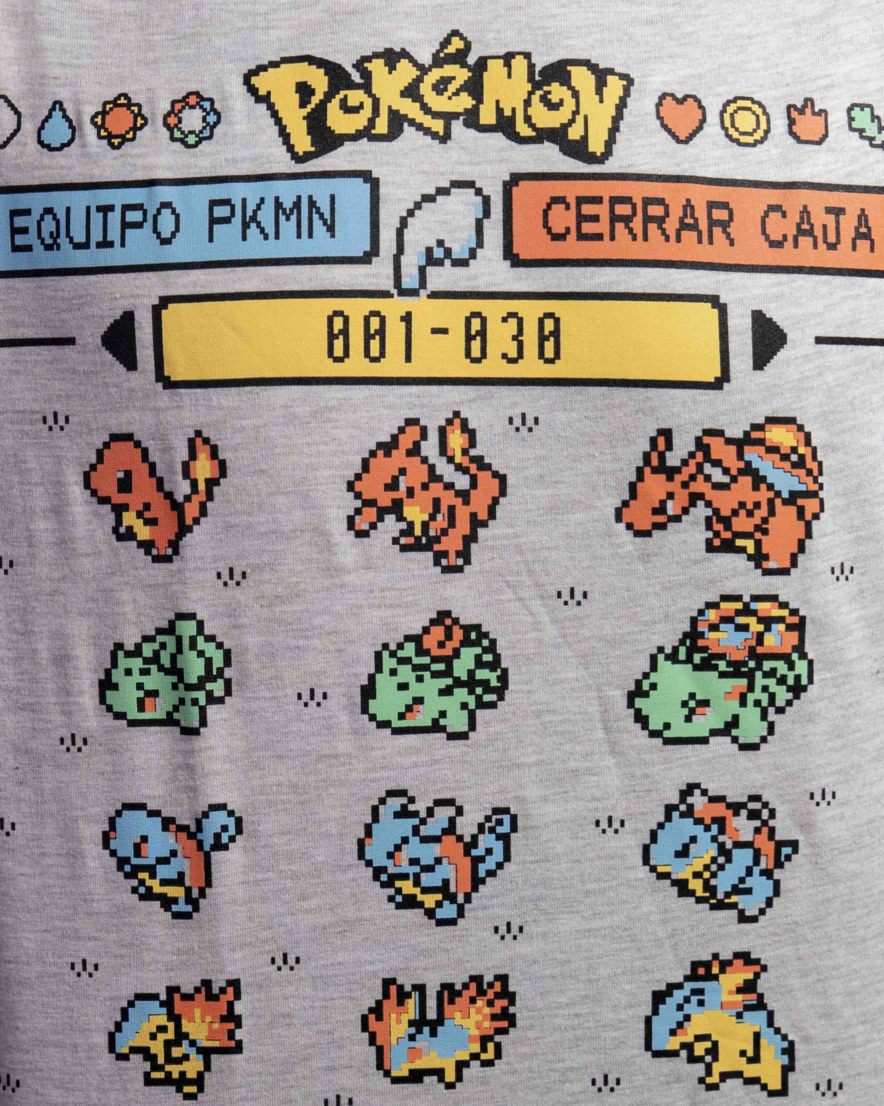 Camiseta Pokemon 8 bits